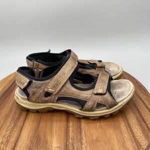 ECCO Yucatan Sandals Mens Size 9 / 43 Brown Leather Trail Walking Comfort Hiking